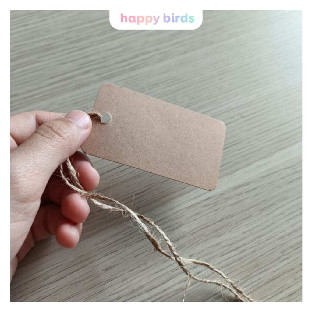Tag giấy trơn tùy chỉnh kèm dây đeo trang trí quà tặng làm đồ handmade DIY Happy Birds