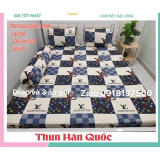 Bộ Drap gốiThun Hàn Quốc Mát Lạnh 4 món {nhắn, chat để chọn mẫu}