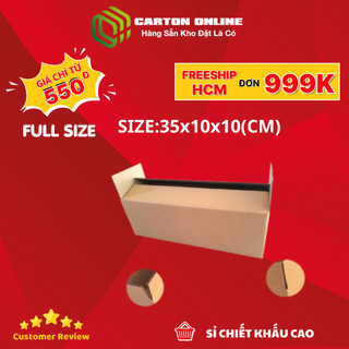 100 Thùng Carton 35x10x10cm Giá Rẻ, Thiết Kế Thông Minh Nhỏ Gọn Dễ Vận Chuyển Hàng Hóa- Cartononline