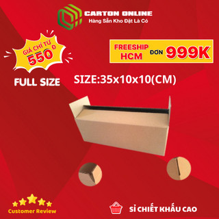 Combo 50 Thùng Carton 35x10x10 Cm Giá Rẻ, Thiết Kế Thông Minh Nhỏ Gọn, Hàng Đẹp CóThể Xếp Chồng - Cartononline