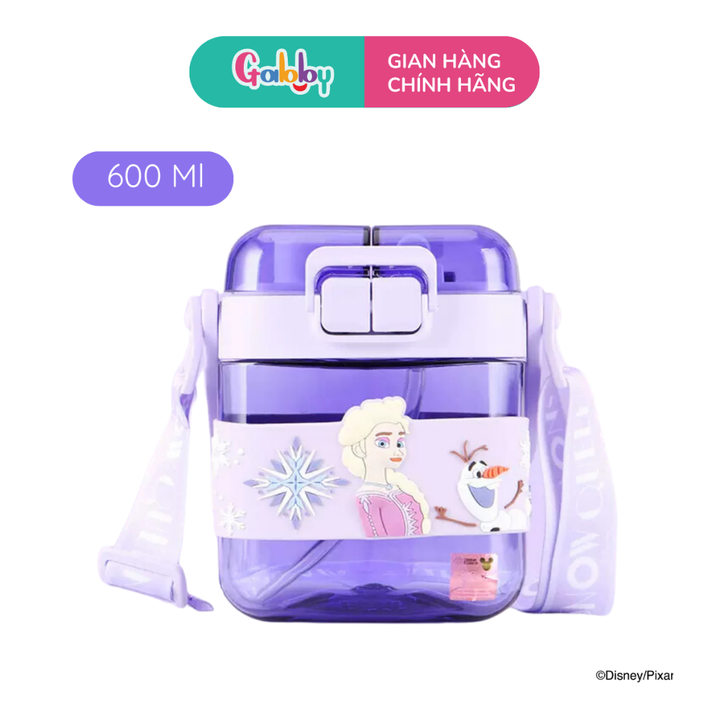 Bình Nước Nhựa Nhân Vật Hoạt Hình Disney, Marvel 600ml (Lotso/ Spiderman/ Elsa/ Kitty)