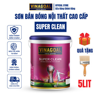 Sơn Bán Bóng Nội Thất Cao Cấp Super Clean VINAGOAL Dung Tích 1L-5L Chống Kiềm Hoá, Rêu Mốc V6.5