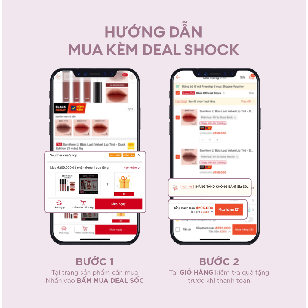 Combo cho Nàng bao gồm 1 Son Kem Lì Bbia Last Velvet Lip Tint màu tự chọn ( 25, 36, 12, 24, 02) và 1 Kẻ mắt nước