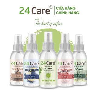 Xịt Phòng Tinh Dầu Hữu Cơ Organic 24Care 50ML - Kháng khuẩn - Khử mùi hôi - Đuổi muỗi, côn trùng - Định tâm - Sả chanh