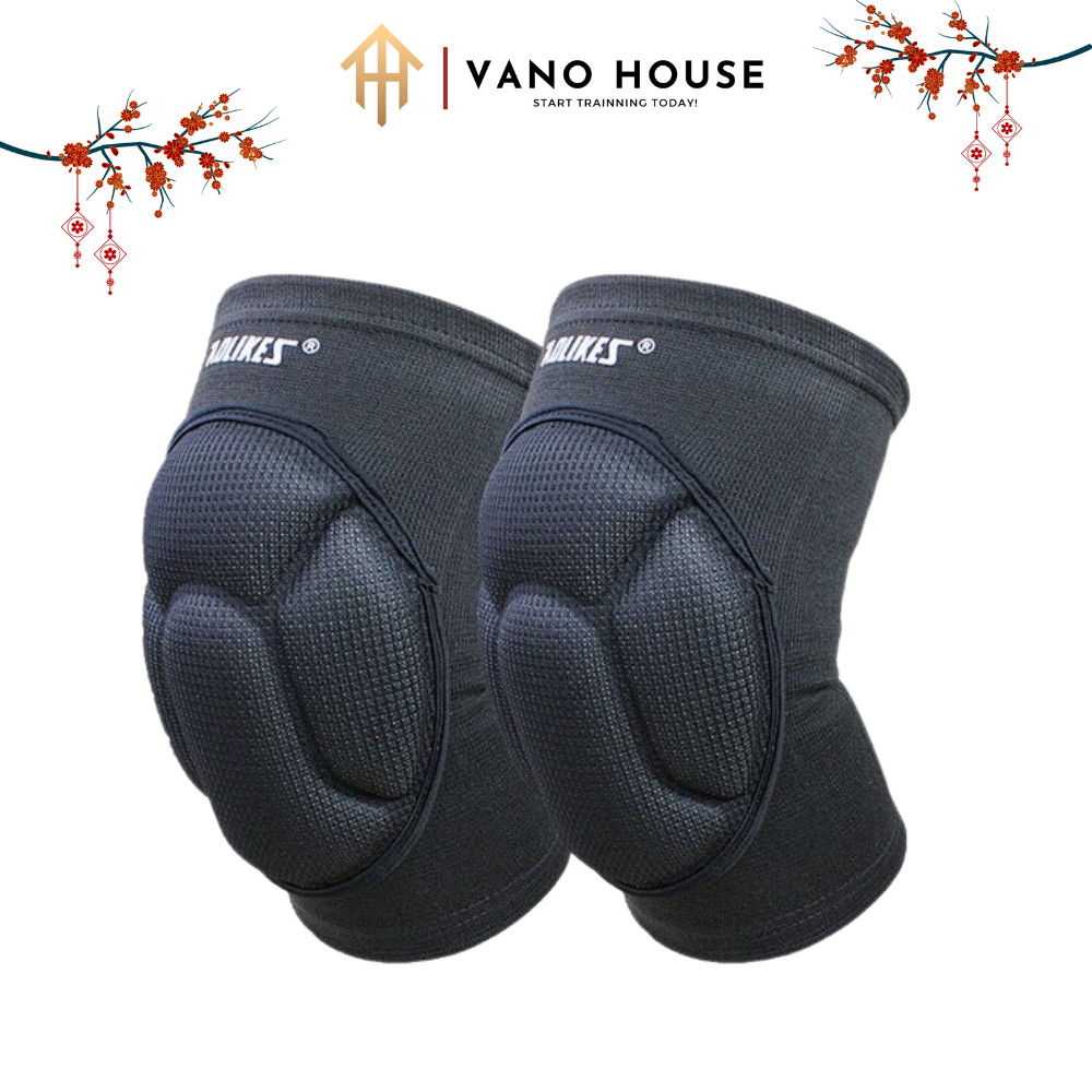 Bó Gối Thể Thao, Bảo Vệ Đầu Gối Tập Gym Yoga Aolikes Co Giãn 4 Chiều Có Đệm Mút AL0217A