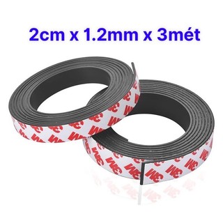 Cuộn nam châm dẻo keo 3M kích thước 2cm x 1.2mm x 3met siêu dính