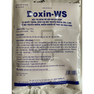Doxy 50% anvet. đ.ăc t.rị bệ.nh hô hấp, crd, ccrd, tụ huyết trùng,tiêu chảy trên gia súc, gia cầm