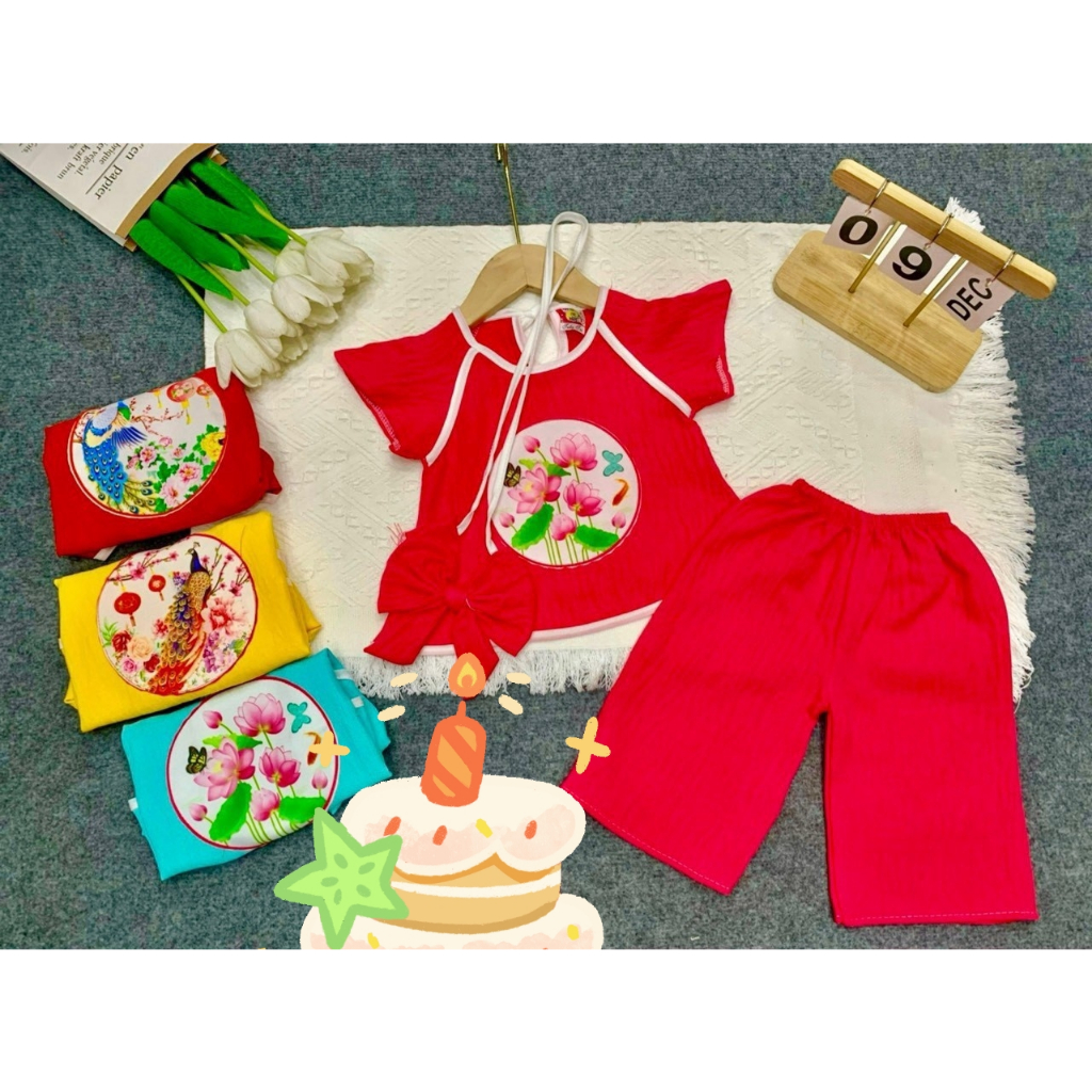 Bộ Đũi Vân Tay Lỡ Bé (6-14kg) ((giao màu ngẫu nhiên)