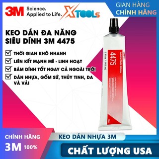 Keo dán nhựa đa năng siêu dính 3M 4475 148ml, dán giày dép gỗ nhựa xe ống PVC đồ thủ công màu trong suốt độ thẩm mỹ cao