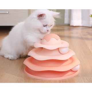 Đồ chơi tháp banh 3 tầng cho mèo _ Đồ chơi cho mèo