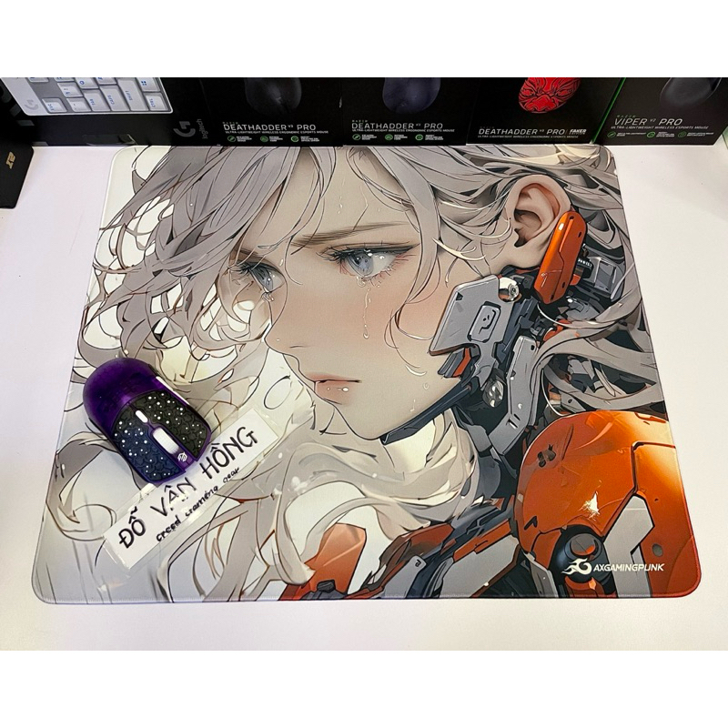 Bàn di chuột/ pad chuột Axgaming punk Drizzle Series Mousepad hình anime chất đẹp đế poron siêu bám bàn