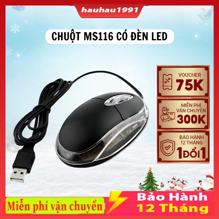 Chuột Điện Quang MS116 Chơi Game Có Dây G5 Không Gây Nhiều Tiếng Ồn Dùng Cho PC Laptop