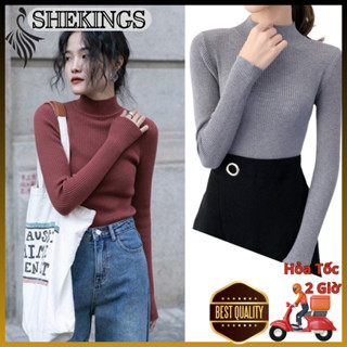 MS03 Áo len tăm Quảng Châu nữ cổ lọ 3 phân trơn ôm body mềm mịn co giãn dễ phối đồ Tại Shop Shekings