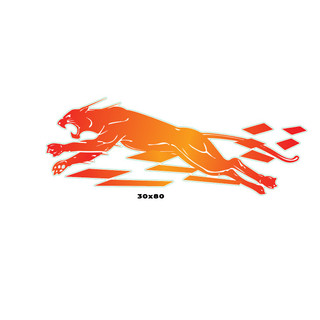 Decal tem con báo. Tem trang trí ô tô, xe tải, xe máy.. SL 1 cái