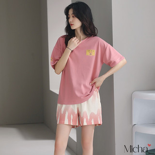 Đồ bộ nữ mặc nhà cotton cao cấp quần đùi áo ngắn tay - Micha A11