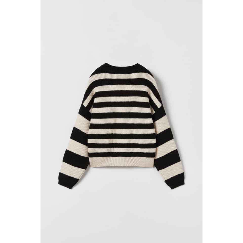 Áo len dệt kim bé gái kẻ ngang