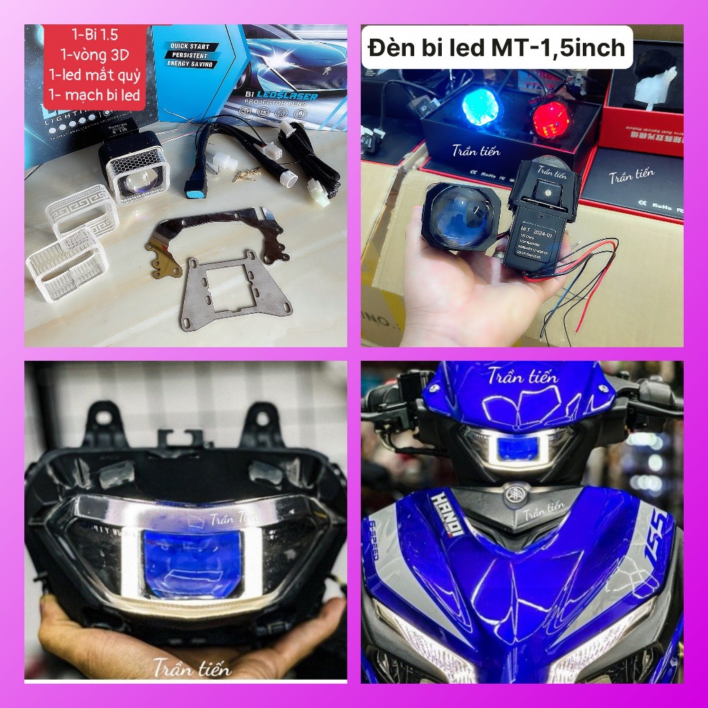 Đèn bi led mini MT -Bi 1.5 48W cắt sáng chống chói lắp Ô tô xe máy