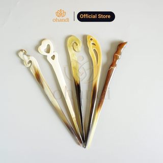 Trâm Cài Tóc Bằng Sừng - Chạm Khắc Hoa Văn Đẹp Dễ Thương