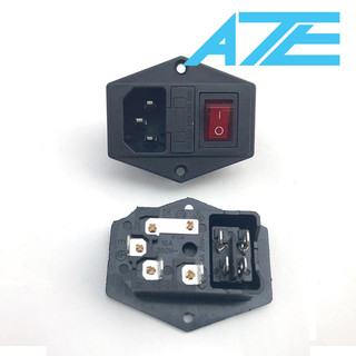 Ổ cắm dây nguồn ac-01a 250v-10a tích hợp công tắc
