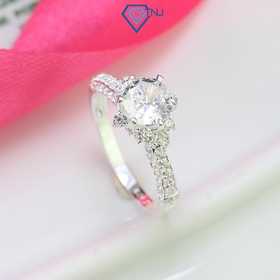 Nhẫn bạc TNJ đính đá cao cấp trụ đá thiết kế sang trọng khắc tên miễn phí NN0425 - Trang Sức TNJ