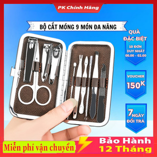 Bộ bấm móng tay 7 món 9 món thép không gỉ , bộ cắt móng tay làm nail cao cấp