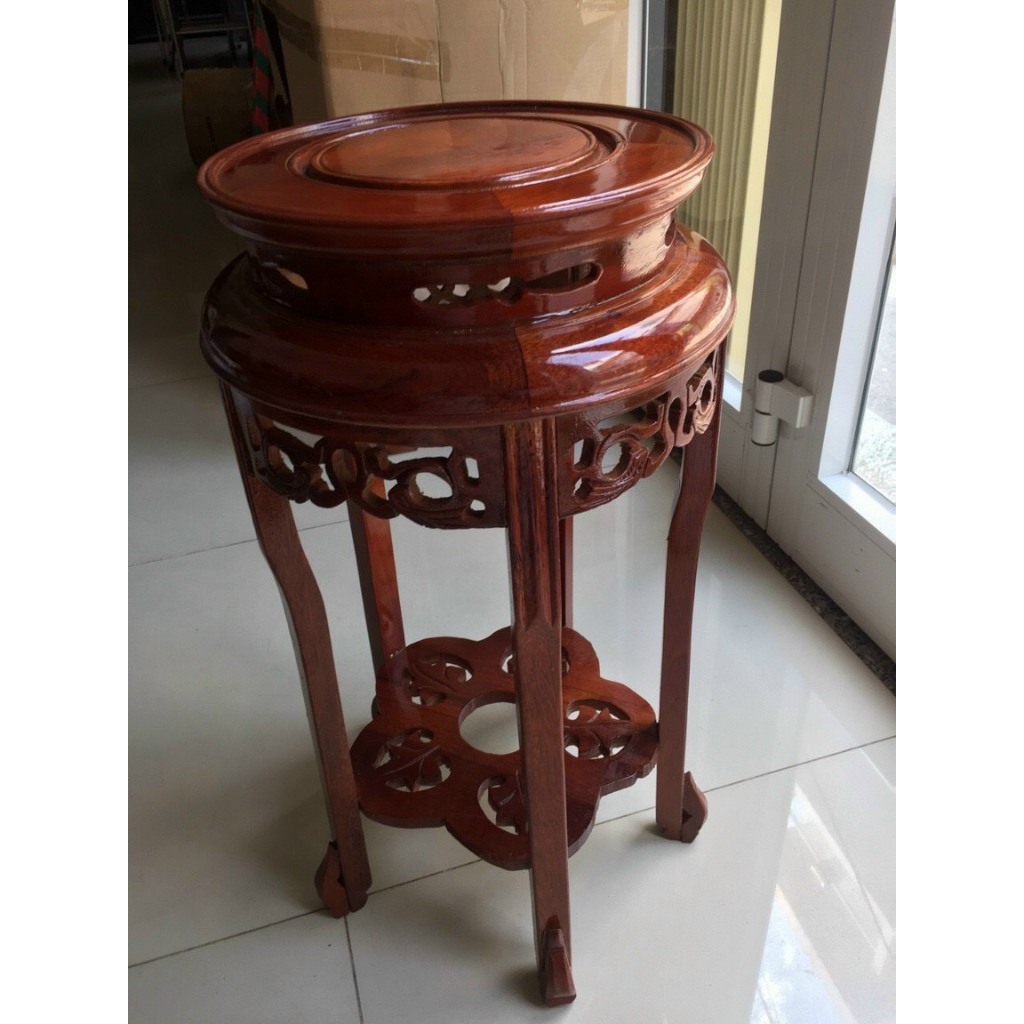 [HCM] Ghế đôn tròn, cao 80cm và 70 cm, mặt ghế 30cm, kết hợp giữa gỗ và đá, chân có đế