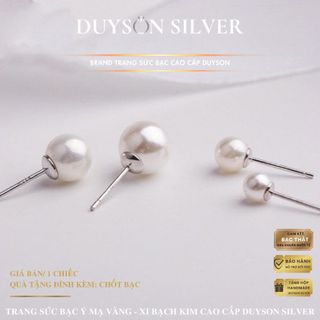 Khuyên tai ngọc trai nhân tạo gắn chuôi bạc Ý 925 mạ vàng trắng cao cấp DUYSON SILVER (Giá bán/1 chiếc) [KNXK22]
