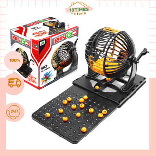 Đồ chơi giải trí Bingo, bộ đồ chơi lô tô, vòng quay lô tô, lồng quay lô tô 90 số 12 tờ thú vị - 13Times.Store