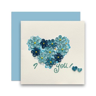 Thiệp giấy xoắn - thiệp sinh nhật, tình yêu, chúc mừng - love 15x15cm