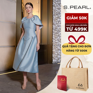 Đầm dự tiệc spearl váy dạ hội cổ tròn tay cánh sen - 23lf3b6896407