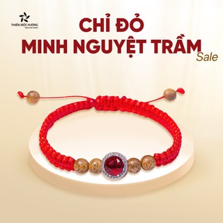 Vòng tay trầm hương chỉ đỏ may mắn Minh Nguyệt THIÊN MỘC HƯƠNG soi đường dẫn lối thành công
