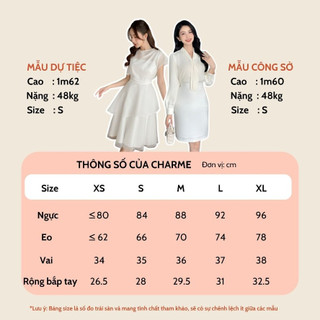 Váy tiểu thư dáng dài nơ cổ Charme 401022
