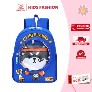 Balo mầm non bóng kính cho bé trai và bé gái ZENZIN KIDS từ 1-5 tuổi, cặp đi học mẫu giáo cho bé đựng quần áo sách vở