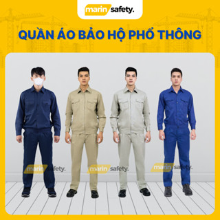 Quần áo bảo hộ lao động phổ thông chất liệu vải kaki 2/1 công nhân giá rẻ
