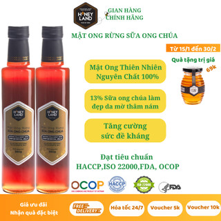 Combo 2 chai mật ong rừng Sữa Ong Chúa HONEYLAND tổng 760g mật ong thiên nhiên nguyên chất