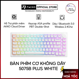 [Mã SPHACL9 giảm 7% đơn 500K] Bàn phím cơ không dây 5075B Plus White - Hàng chính hãng