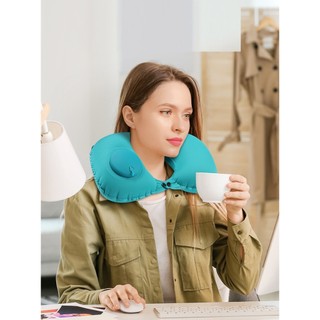Gối hơi du lịch, gối tựa cổ đa năng tự bơm. Gối Chữ U Tự Bơm Hơi, Gối Chữ U Văn Phòng, Gối Du Lịch