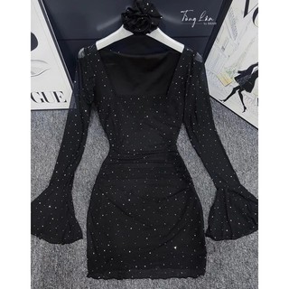 ĐẦM BLING CỔ VUÔNG XINH HACK DÁNG