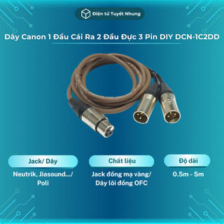 Dây canon 1 đầu cái ra 2 đầu đực 3 pin diy cao cấp - dây canon 2 đầu mạ vàng, dây đồng ofc, bh 1-1