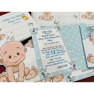 Thiệp thôi nôi Combo 30 thiệp mời