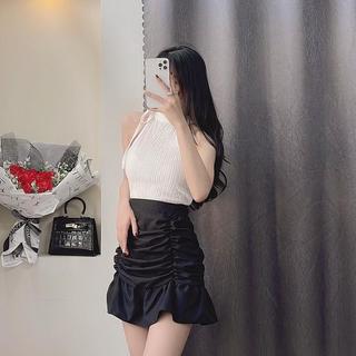 Áo Sát Nách Nữ Cổ Tròn Cột Nơ Dáng Croptop