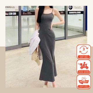 H901 Đầm Gân Ôm Body Dáng Đuôi Cá Khoe Lưng ko Mút