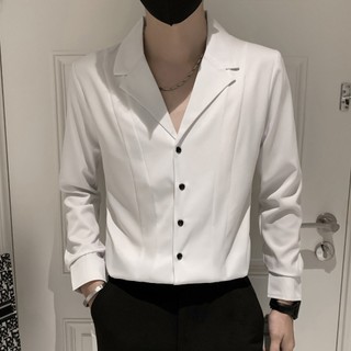 Áo sơ mi nam dài tay cổ vest chất mềm mát siêu đẹp tôn dáng N34