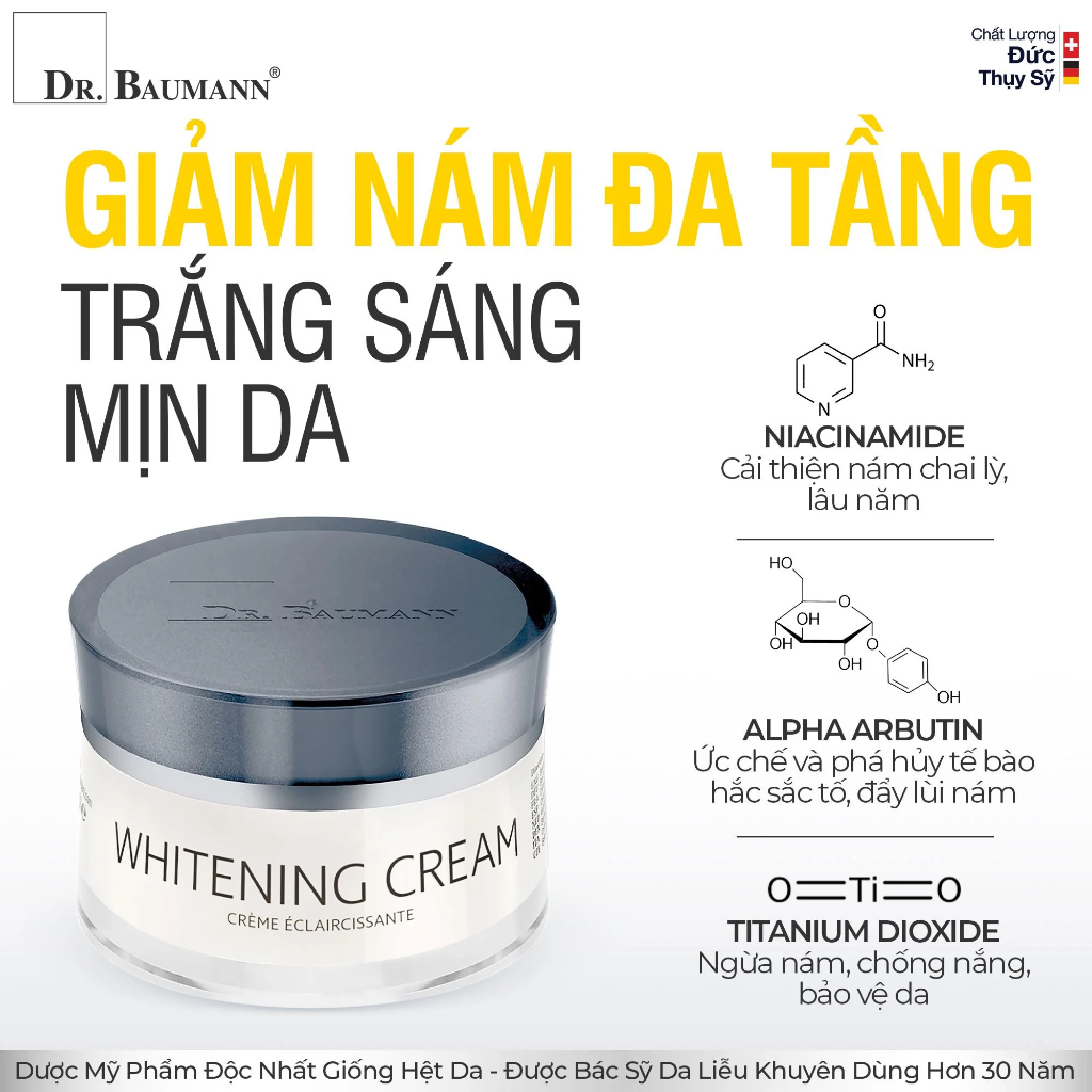 Kem dưỡng cao cấp làm trắng da giảm nám tự thân Whitening Cream Dr.Baumann Drbaumann