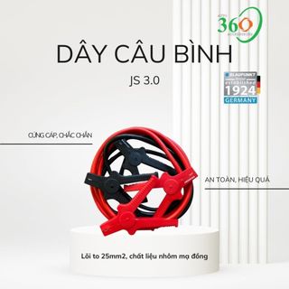 Dây câu bình bình ắc quy Blaupunkt JS 3.0 dây câu bình 2.5m 400A lõi to 25mm2 chất liệu nhôm mạ đồng