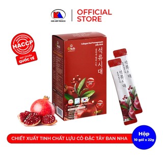 Thạch lựu collagen Hàn Quốc Elnutri, hàm lượng collagen 2500mg, hỗ trợ làm đẹp, ngăn ngừa lão hoá hộp 10 gói HSD T7/2024