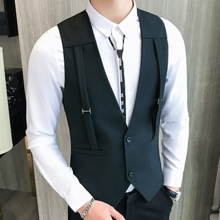 Áo gile nam cao cấp có đai cách điệu trẻ trung lịch lãm cuốn hút mọi ánh nhìn N41