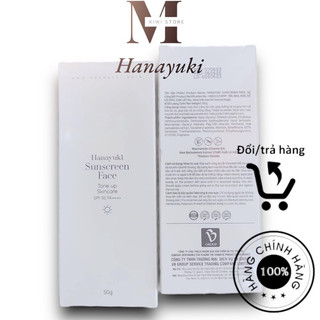 Kem chống nắng hanayuki sunscreen face nâng tông dưỡng trắng spf 50+/pa++++, kem chống nắng hanayuki chính hãng 50g cn02