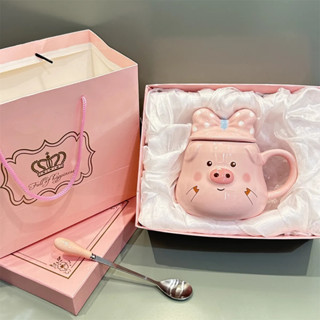 Quà Tặng Sinh Nhật Dành Cho Các Bạn Nữ, Bạn Gái  Cốc uống nước bằng sứ hình heo dễ thương Món quà rất ý nghĩa ZZB