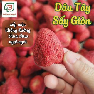 Đồ ăn vặt - Dâu tây sấy giòn cao cấp nguyên vị không đường - Dâu tây sấy thăng hoa Bình Lam Food